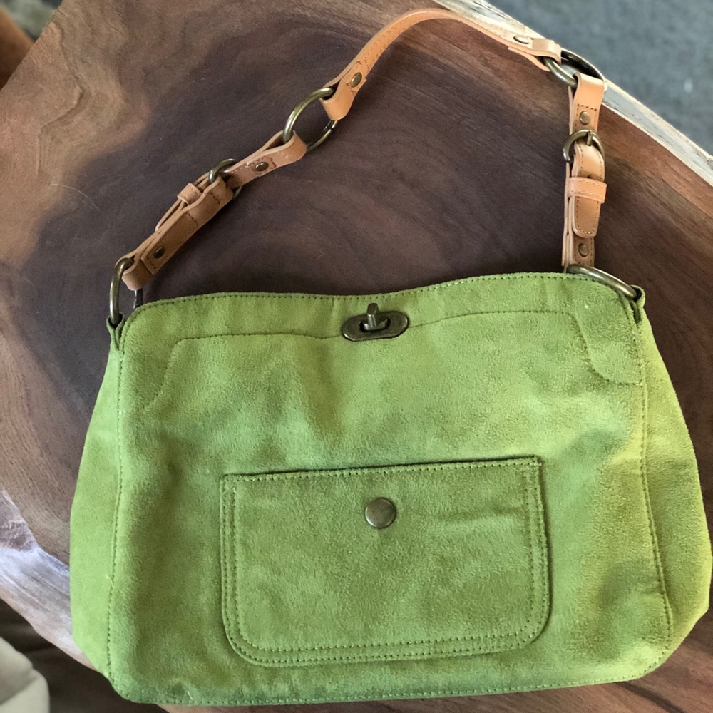 Cato green faux suede purse